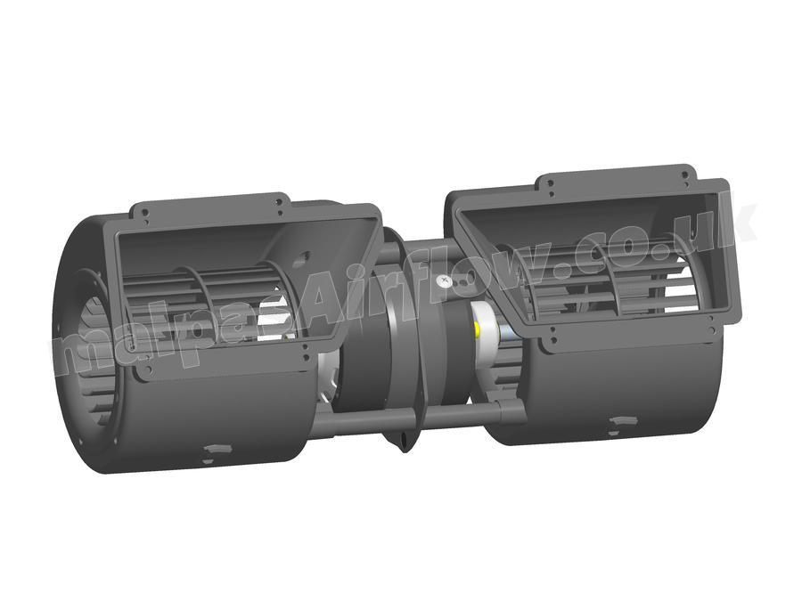SPAL 360 cfm Double Blower 005-A45-02 (12v / 3 speeds with AMP Connector)