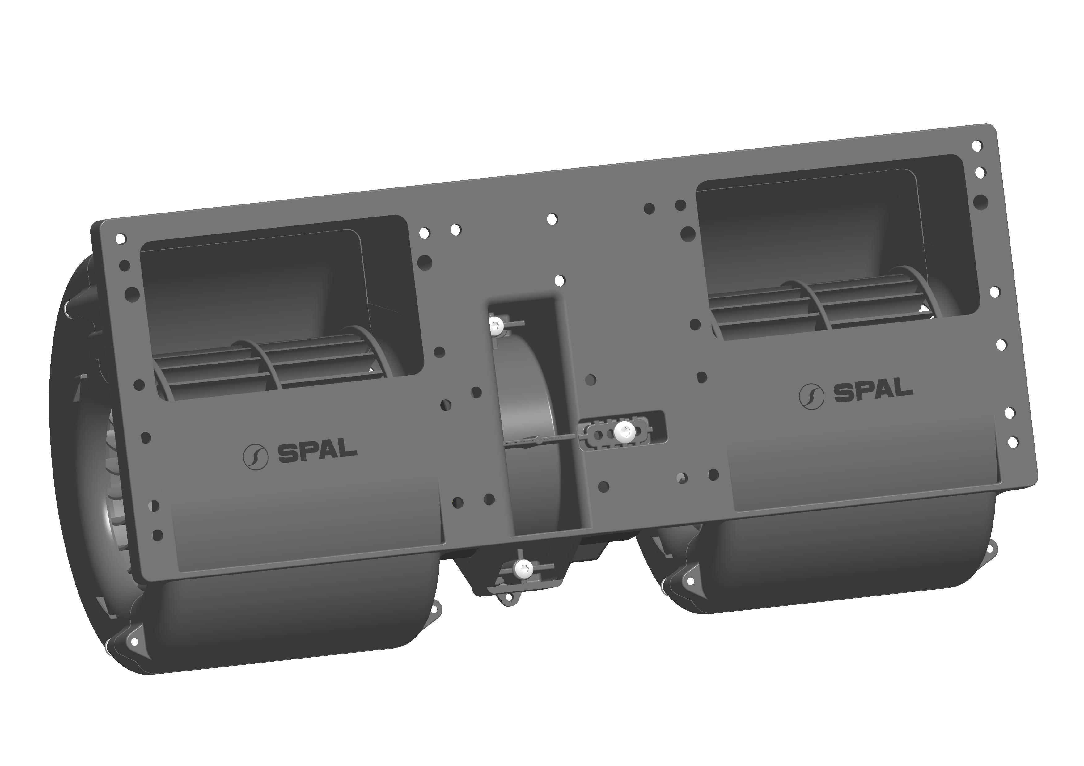 SPAL 708 cfm 24v Double Blower 006-B39-22 24V RPA3VCB (24v / 3 Speeds)