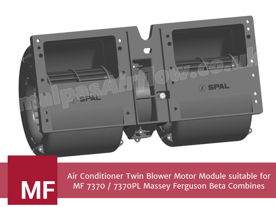 Air Conditioner Twin Blower Motor Module suitable for MF 7370 / 7370PL Massey Ferguson Beta Combines (Single Speed)