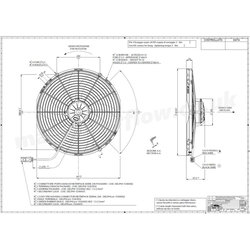 SPAL 16" (407mm)  Cooling Fan VA18-BP71/LL-59A (24v / 2289 cfm / Pulling) - view 3