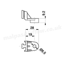 Mounting Bracket 19mm Recessed - view 2