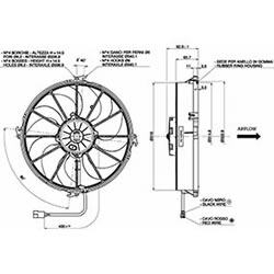 SPAL 12" (305mm) Cooling Fan VA51-BP70/LL-69A 24V (24v / 1634 cfm / Pulling) - view 2