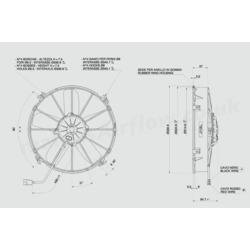 SPAL 12" (305mm)  Cooling Fan VA01-BP70/LL-36A (24v  / 1711 cfm / Pulling) - view 3