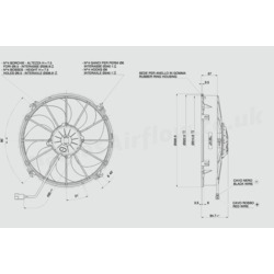 SPAL 12" (305mm)  Cooling Fan VA01-BP70/LL-66A (24v  / 1564 cfm / Pulling) - view 2