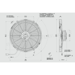 SPAL 14" (350mm)  Cooling Fan VA08-BP71/LL-53S (24v  / 1859 cfm / Pushing) - view 2