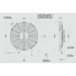 SPAL 11" (280mm)  Cooling Fan VA09-BP50/C-27S (24v  / 926 cfm / Pushing) - view 3