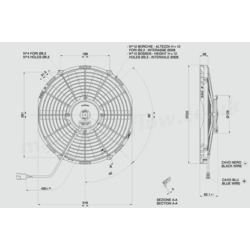 SPAL 12" (305mm)  Cooling Fan VA10-AP50/C-25S (12v  / 1009 cfm / Pushing) - view 4