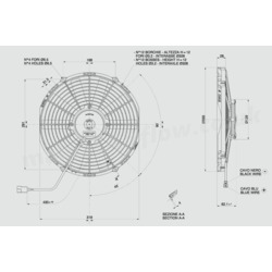 SPAL 12" (305mm)  Cooling Fan VA10-BP50/C-25S (24v  / 1062 cfm / Pushing) - view 3