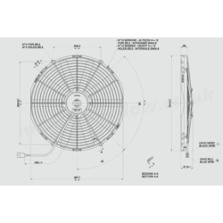 SPAL 16" (407mm)  Cooling Fan VA18-AP10/C-41S (12v  / 1103 cfm / Pushing) - view 4