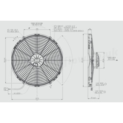 SPAL 16" (407mm)  Cooling Fan VA18-BP71/LL-86A (24v  / 1956 cfm / Pulling) - view 3