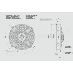SPAL 12" (305mm)  Cooling Fan VA34-BP70/LL-36A (24v  / 1522 cfm / Pulling) - view 4